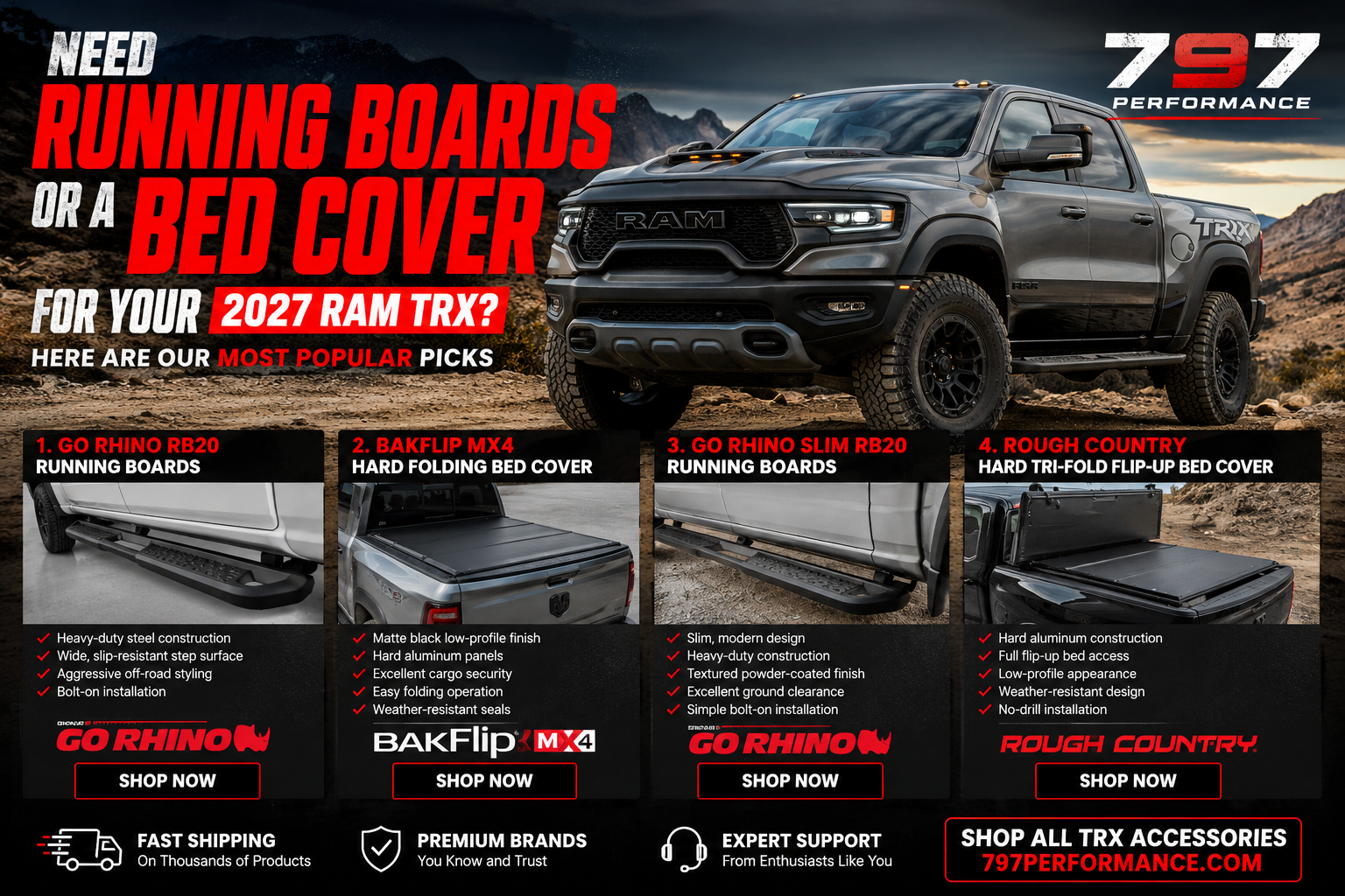 Need Running Boards or a Bed Cover for Your 2027 Ram TRX?