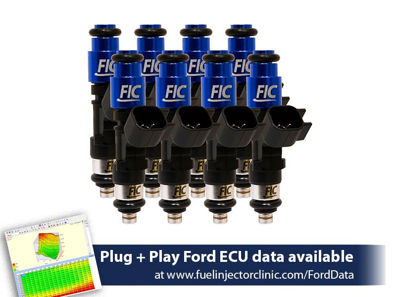 650cc FIC Fuel  Injector Clinic Injector Set for Mustang GT (2005+)/GT350 (2015-2016)/ Boss 302 (2012-2013)/Cobra (1999-2004)  (High-Z) (is403-0650h)