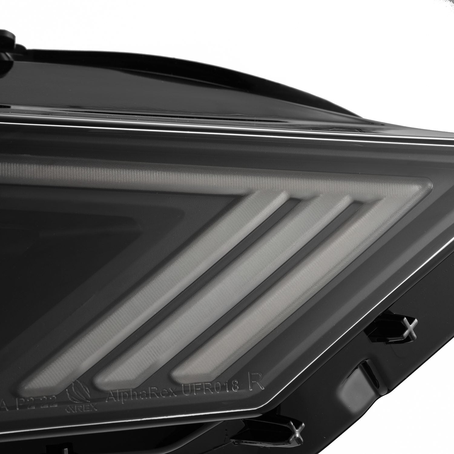 AlphaRex 18-23 Ford Mustang NOVA-Series LED Projector Headlights Black