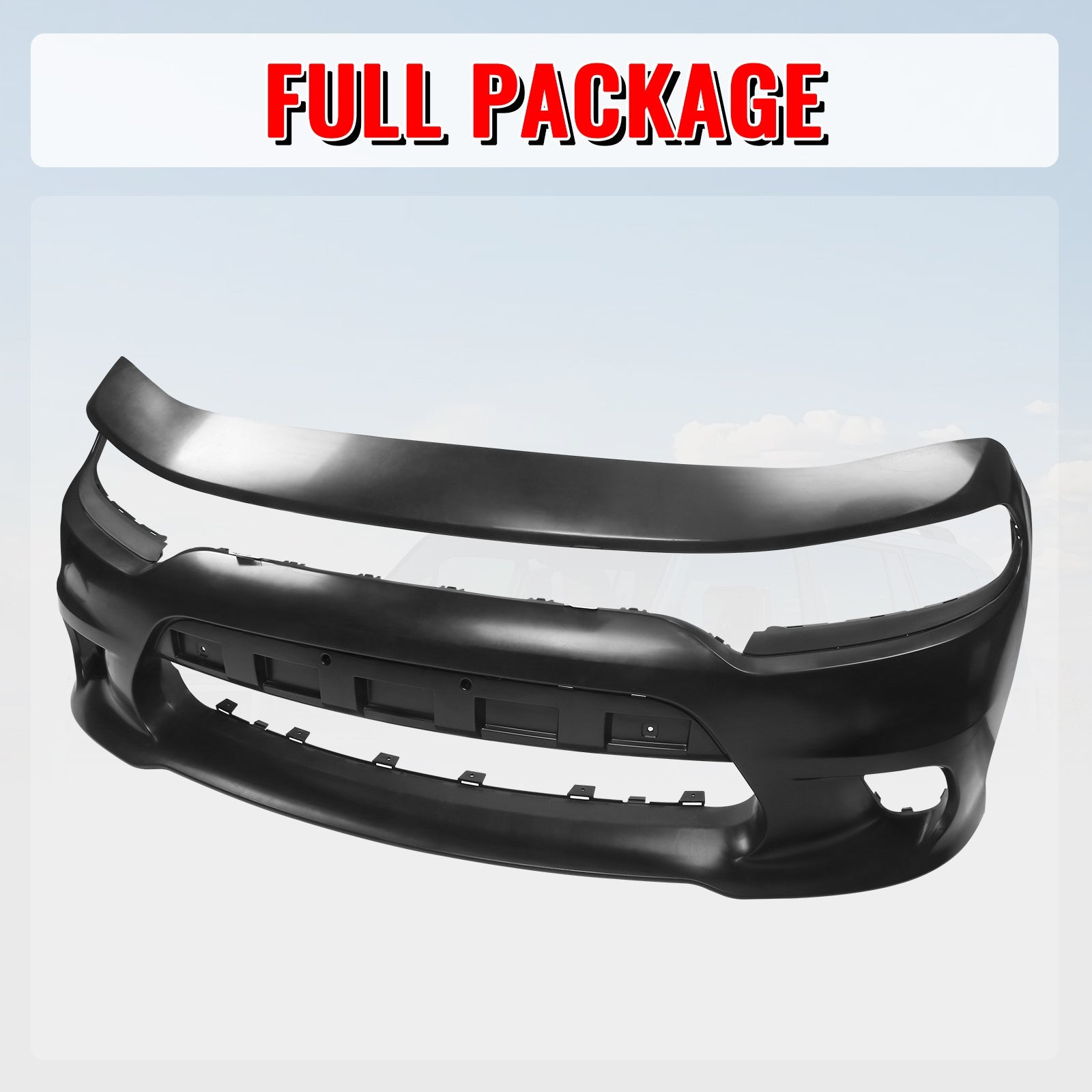 Ikon Motorsports 2015-2023 Dodge Charger SRT Hellcat Style Car Front Bumper Cover PP