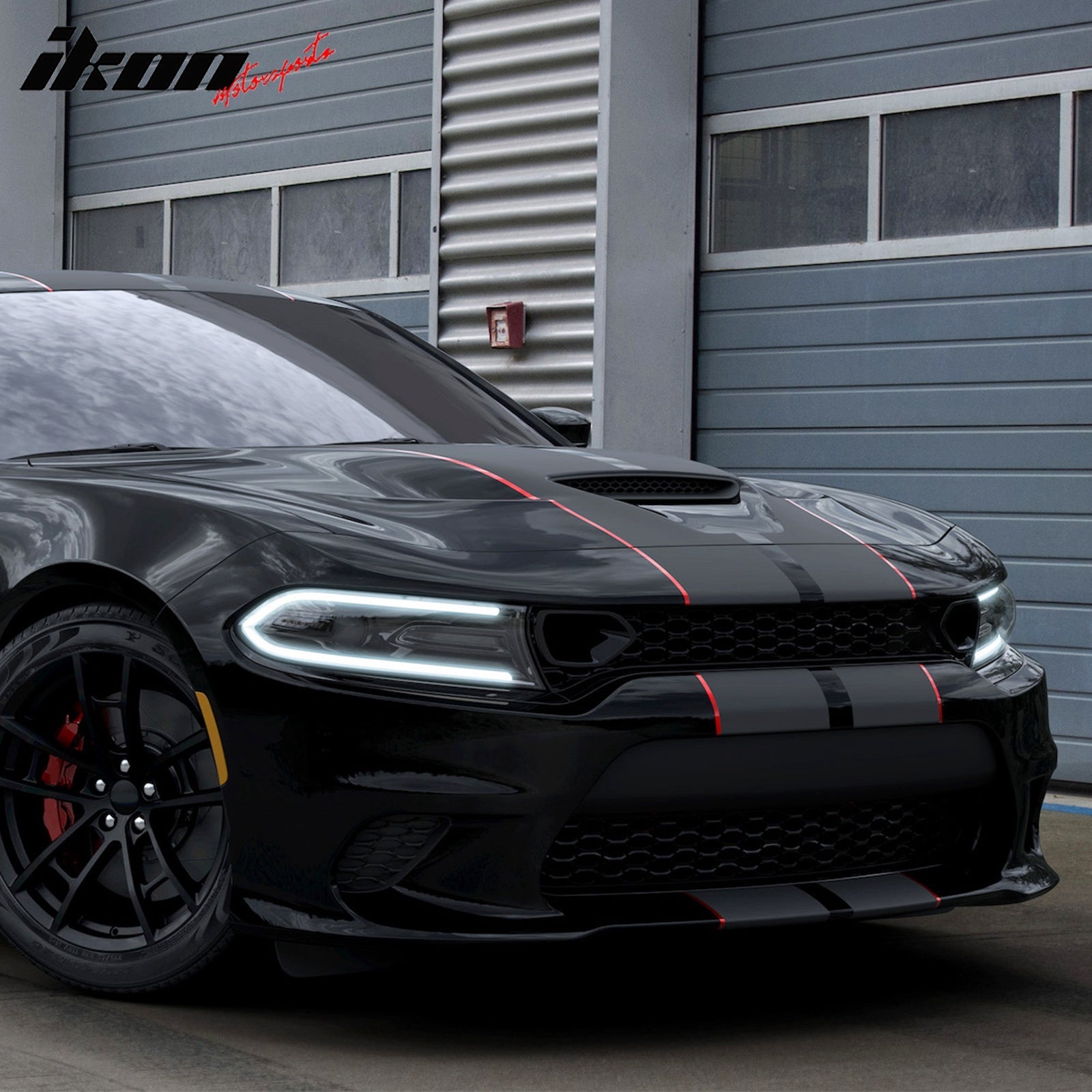 Ikon Motorsports 2015-2023 Dodge Charger SRT Front Bumper W/Foglight Grille & Insert PP
