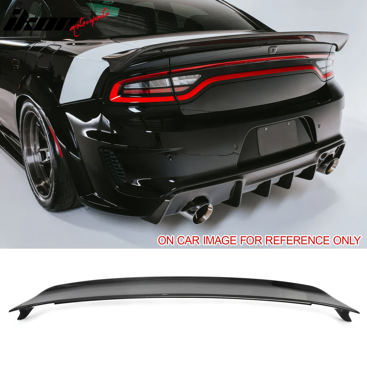 IKON Motorsports Trunk Spoiler for Dodge Charger Redeye 2015-2023 Style Gloss Black ABS
