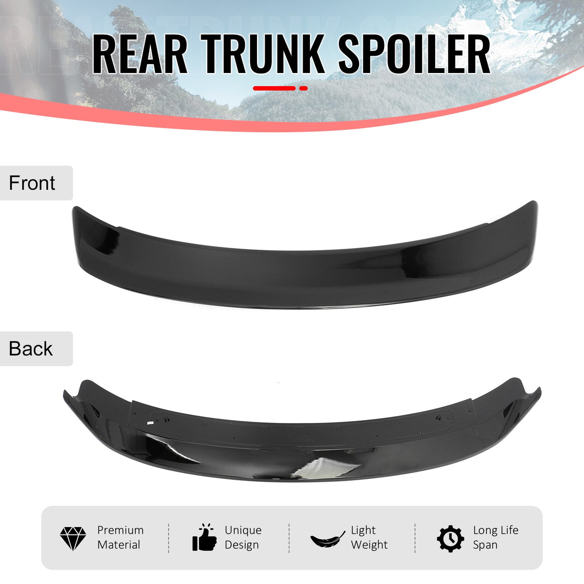 IKON Motorsports Trunk Spoiler for Dodge Charger Redeye 2015-2023 Style Gloss Black ABS