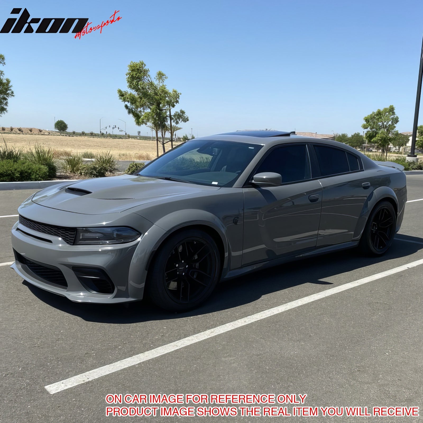 Ikon Motorsports 15-23 Dodge Charger Wide Body Front & Rear Bumper Cover w/ Fender Flare/Diffuser