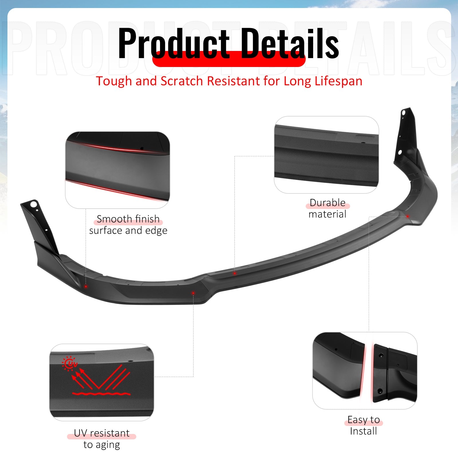Ikon Motorsports 2015-2023 Dodge Charger V4 B Style Carbon Fiber Print Front Bumper Lip