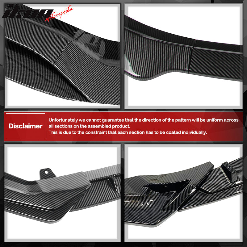 Ikon Motorsports 2015-2023 Dodge Charger V4 B Style Carbon Fiber Print Front Bumper Lip
