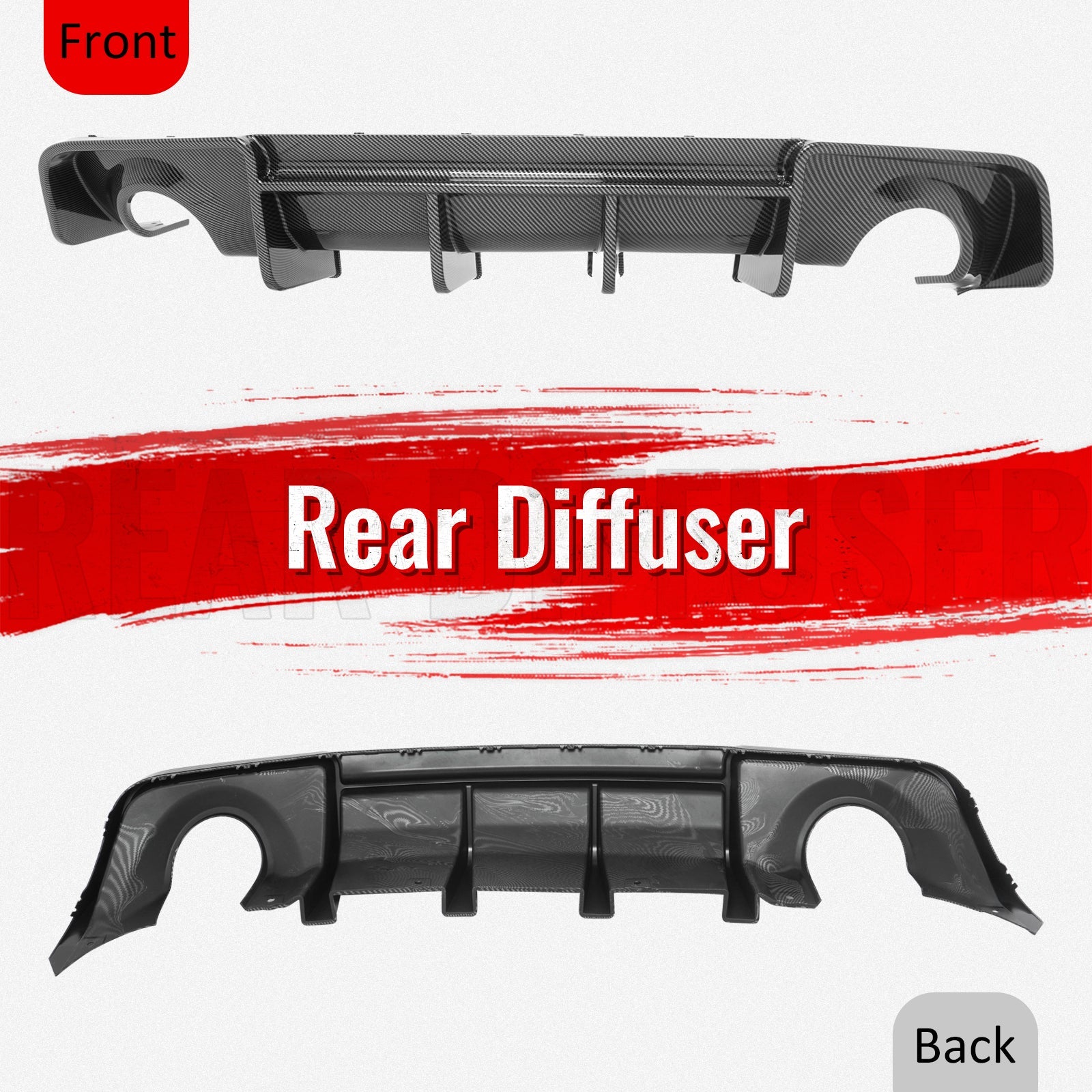 Ikon Motorsports 2020-2023 Dodge Charger Widebody Rear Diffuser Carbon Fiber Print