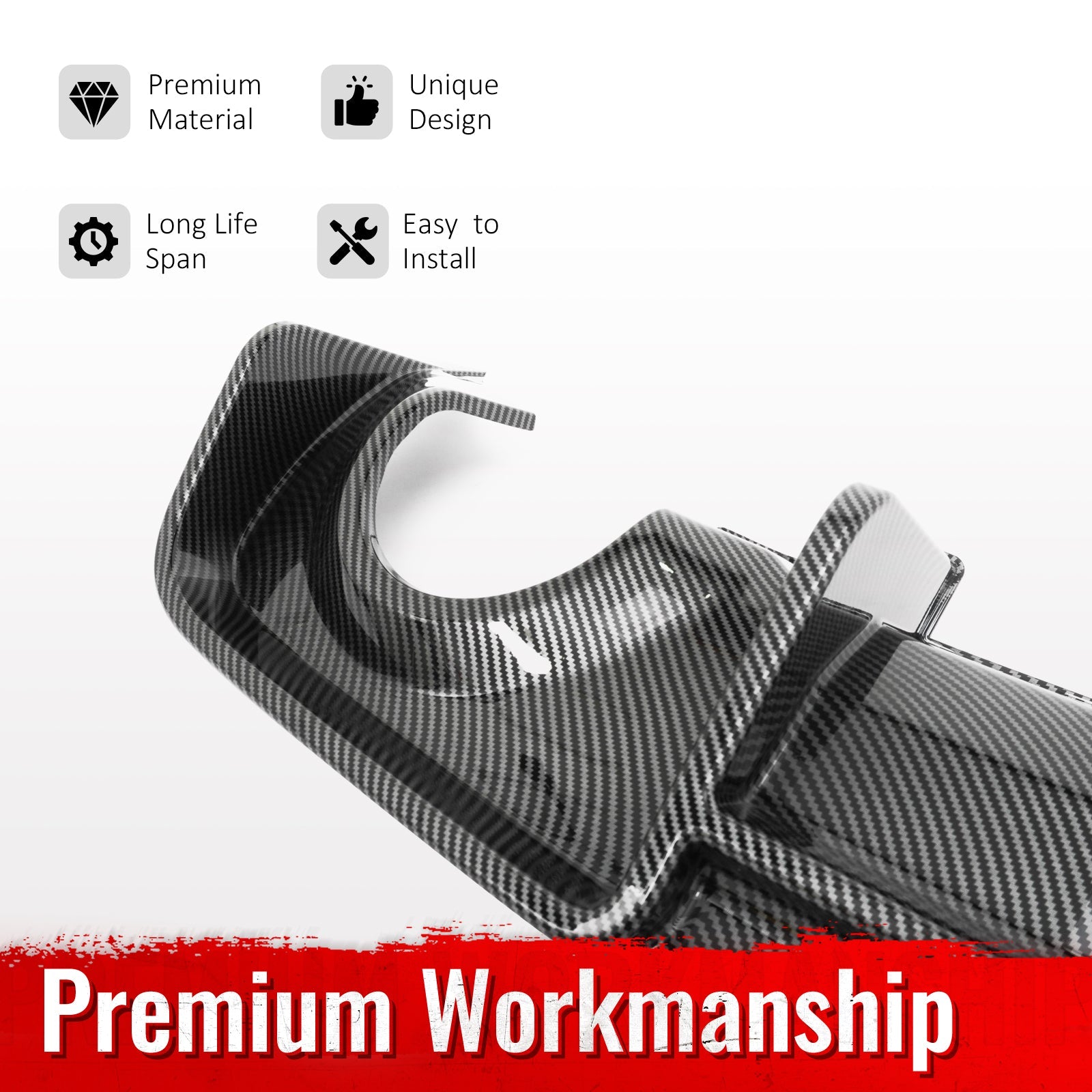 Ikon Motorsports 2020-2023 Dodge Charger Widebody Rear Diffuser Carbon Fiber Print