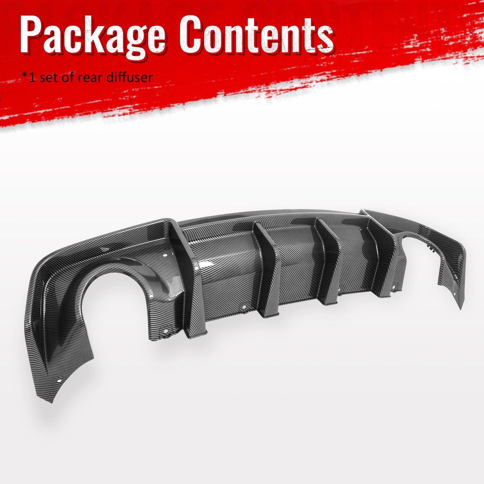 Ikon Motorsports 2020-2023 Dodge Charger Widebody Rear Diffuser Carbon Fiber Print