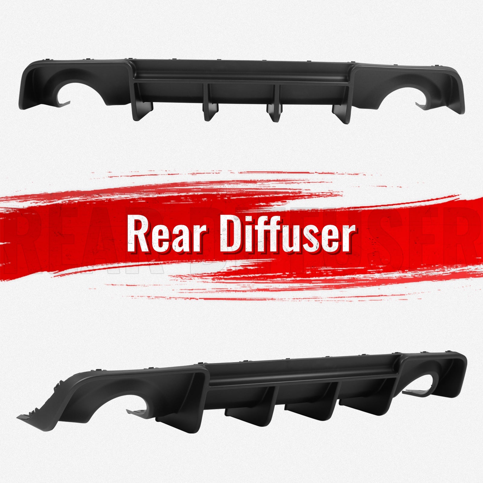 Ikon Motorsports 2020-2023 Dodge Charger Widebody Rear Diffuser Matte Black Lip Diffuser