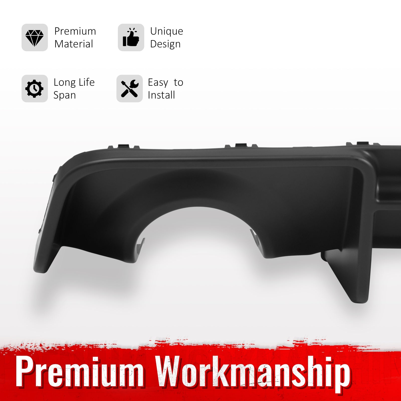 Ikon Motorsports 2020-2023 Dodge Charger Widebody Rear Diffuser Matte Black Lip Diffuser
