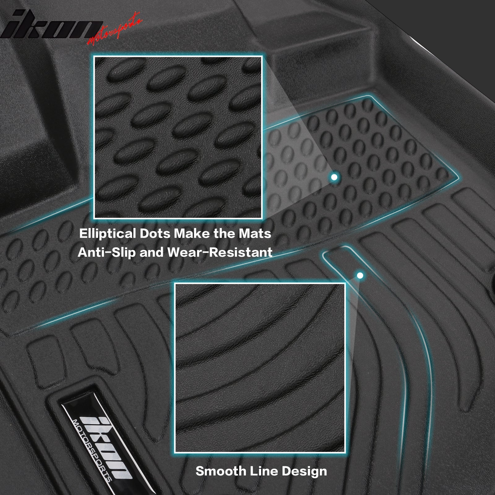 IKON Motorsports 2024-2025 Dodge Charger Daytona 2DR Floor Mats TPE Carpets 3D Liner