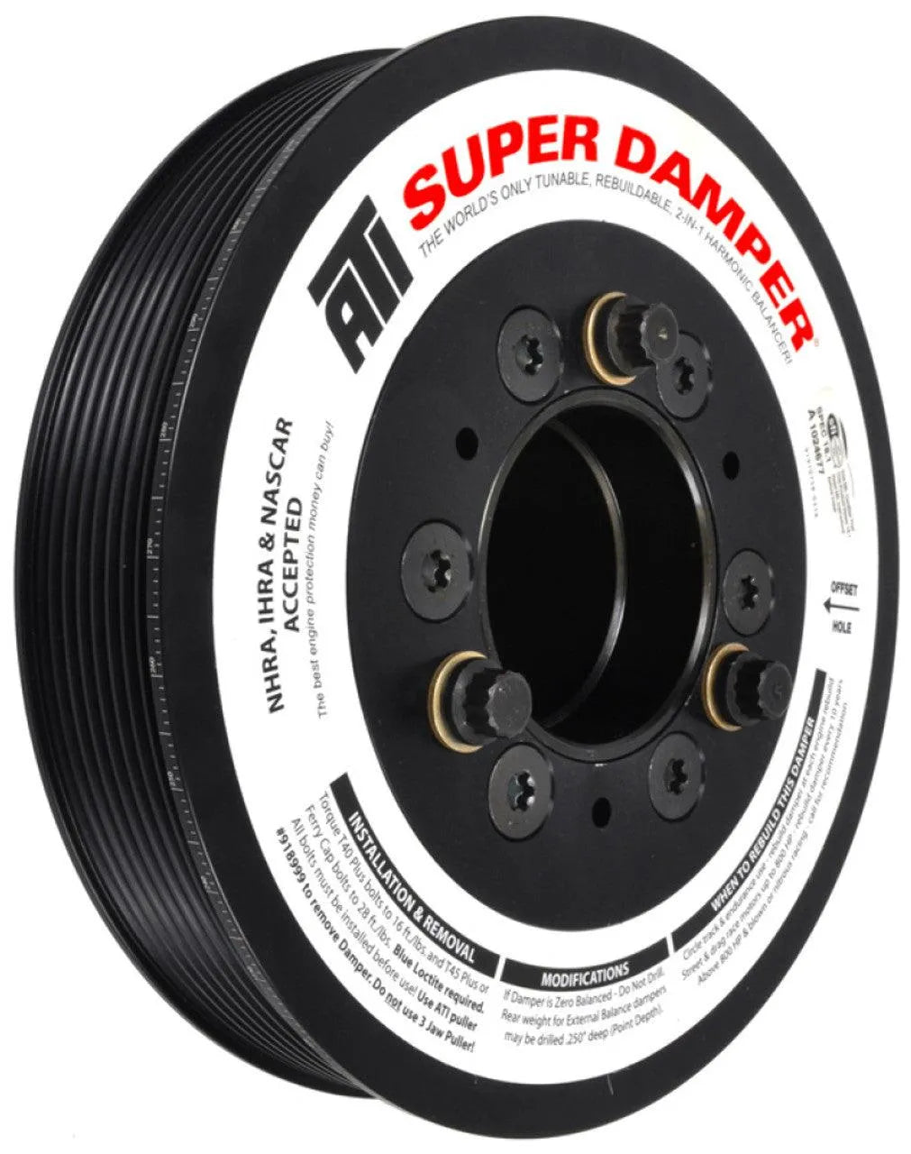 ATI Super Damper Harmonic Balancer 18% Overdrive 8 Rib for 09-20 Ram Gen III HEMI 5.7/6.4L