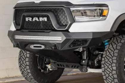 Addictive Desert Designs 2019-2023 Ram Rebel 1500 Stealth Fighter Fr Bumper w/ Winch & Parking Sensor Mounts