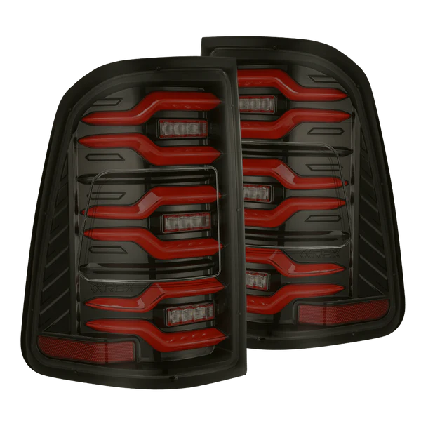 Alpharex 25 Ram 1500 LUXX-Series LED Tail Lights Black Red