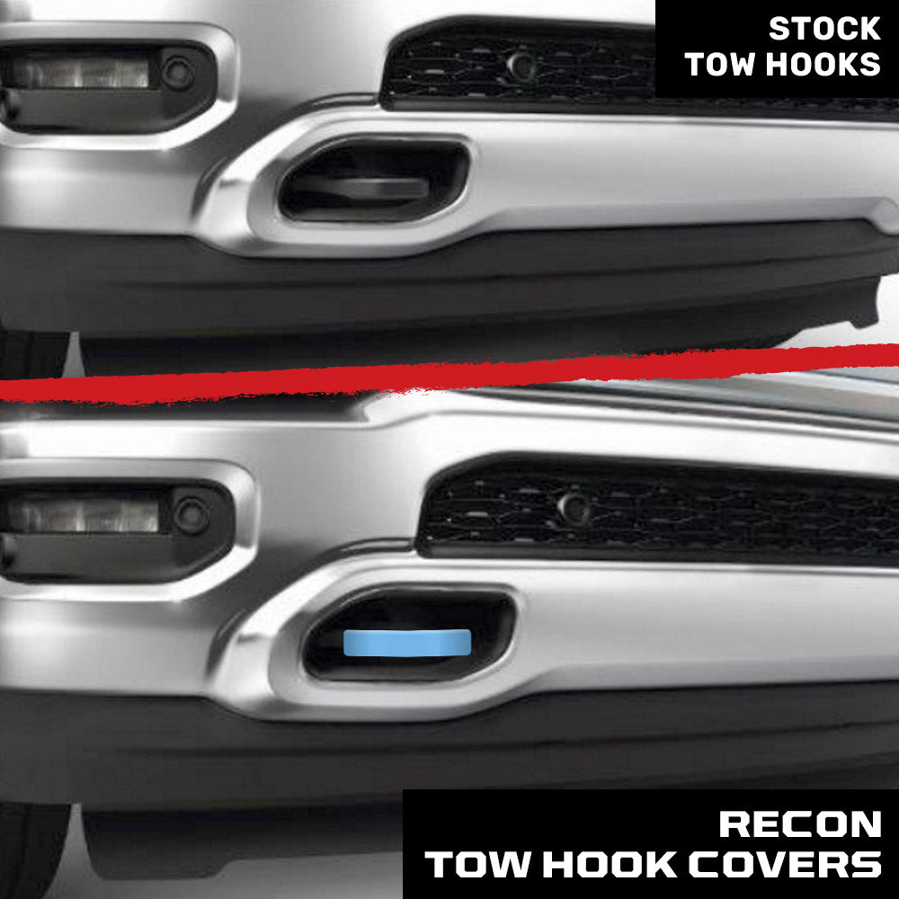 RECON Ram 21-26 RAM 1500 Tow Hook Covers 2-Piece Set of Silicone Covers Standard & LED Options - Multiple Colors