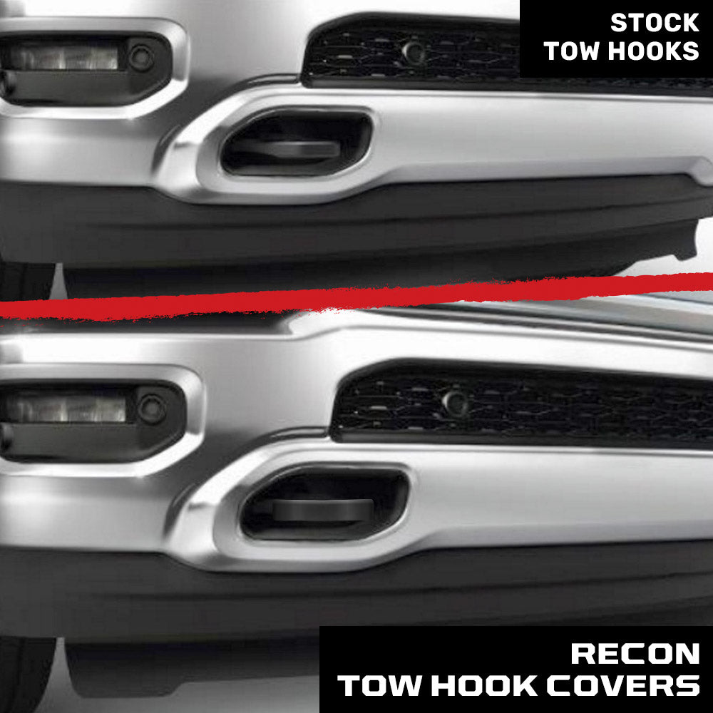 RECON Ram 21-26 RAM 1500 Tow Hook Covers 2-Piece Set of Silicone Covers Standard & LED Options - Multiple Colors