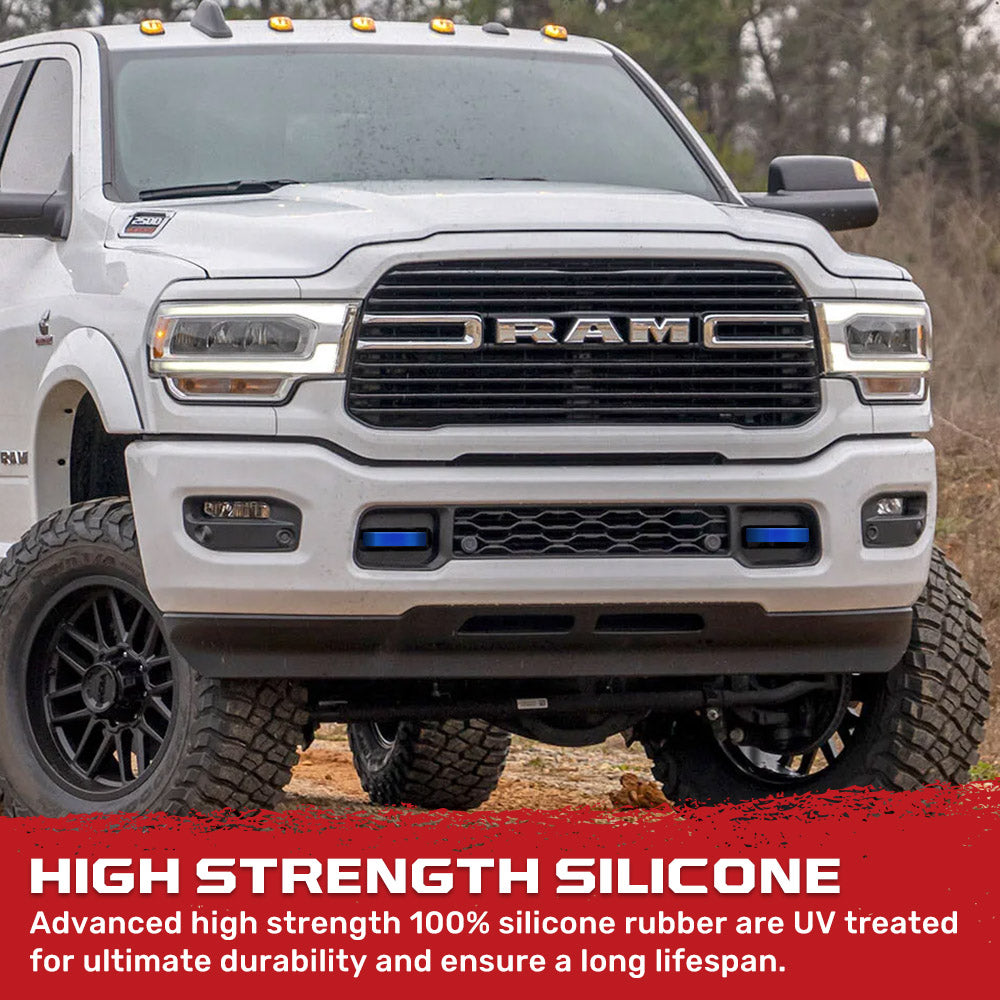 RECON Ram 21-26 RAM 1500 Tow Hook Covers 2-Piece Set of Silicone Covers Standard & LED Options - Multiple Colors