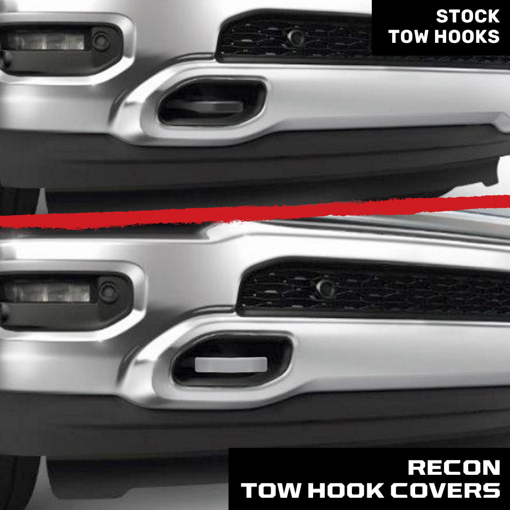 RECON Ram 21-26 RAM 1500 Tow Hook Covers 2-Piece Set of Silicone Covers Standard & LED Options - Multiple Colors