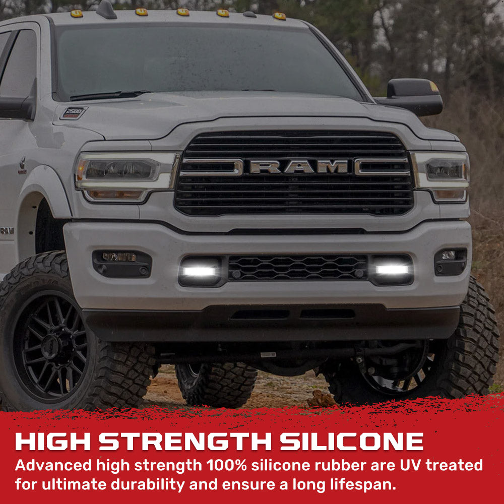 RECON Ram 21-26 RAM 1500 Tow Hook Covers 2-Piece Set of Silicone Covers Standard & LED Options - Multiple Colors