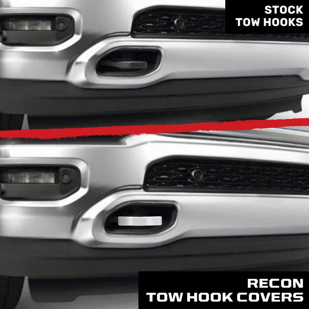 RECON Ram 21-26 RAM 1500 Tow Hook Covers 2-Piece Set of Silicone Covers Standard & LED Options - Multiple Colors
