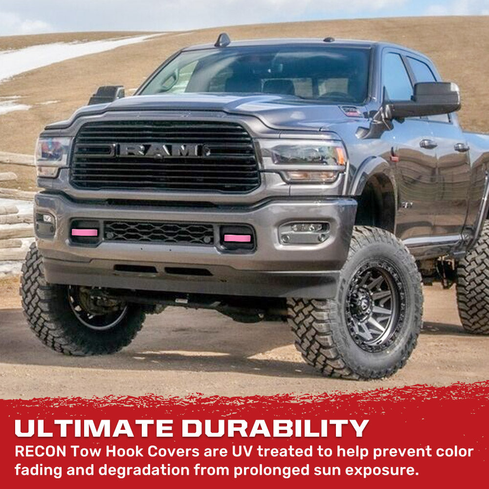 RECON Ram 21-26 RAM 1500 Tow Hook Covers 2-Piece Set of Silicone Covers Standard & LED Options - Multiple Colors