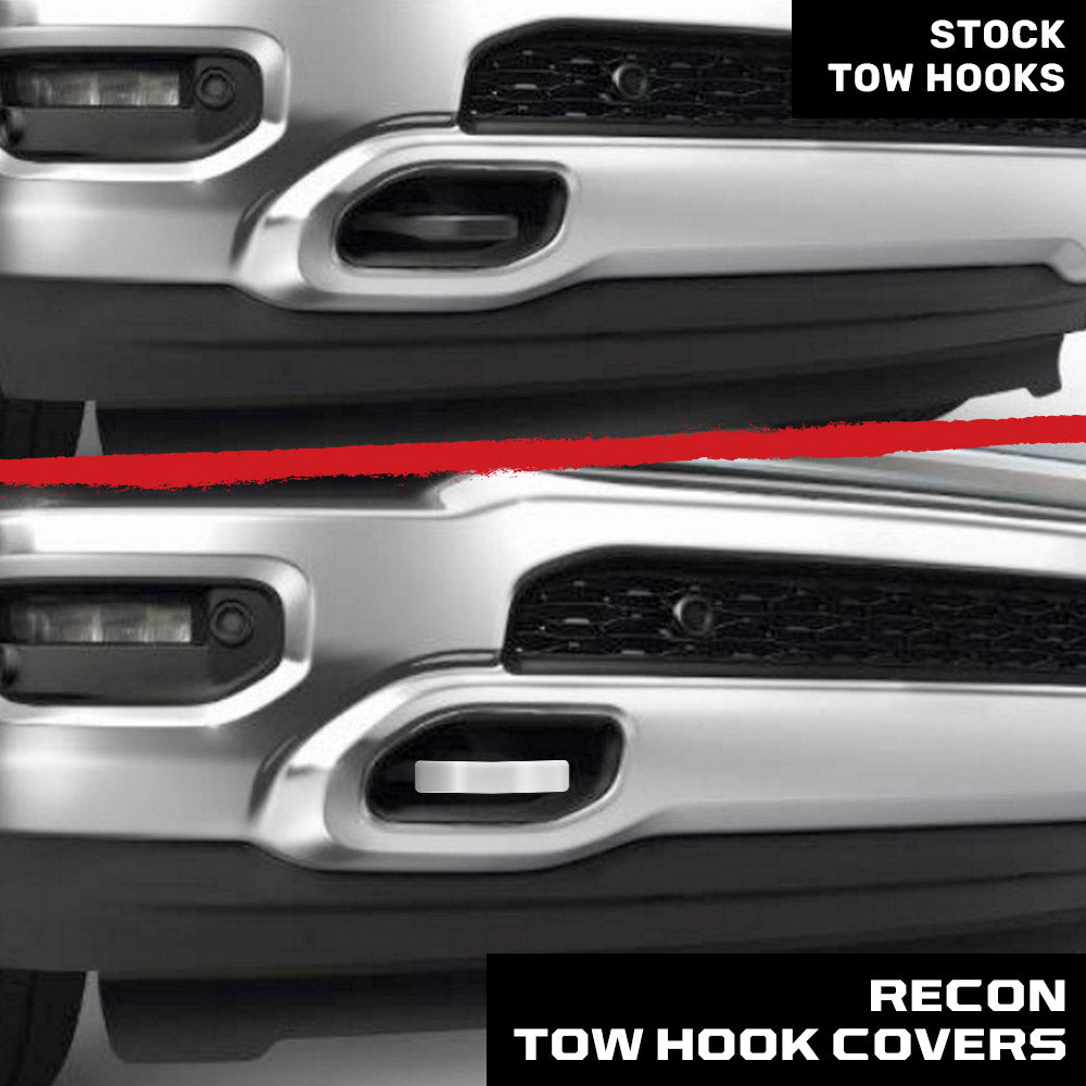 RECON Ram 21-26 RAM 1500 Tow Hook Covers 2-Piece Set of Silicone Covers Standard & LED Options - Multiple Colors