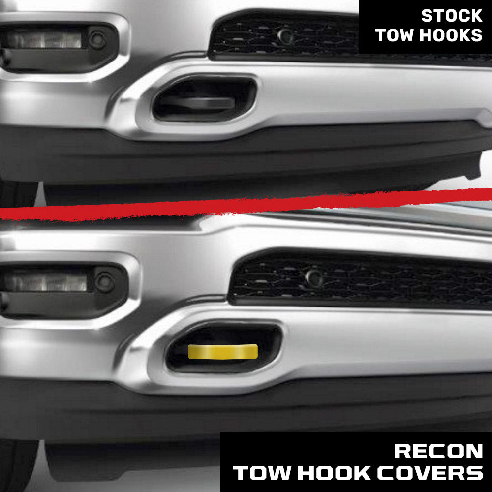 RECON Ram 21-26 RAM 1500 Tow Hook Covers 2-Piece Set of Silicone Covers Standard & LED Options - Multiple Colors