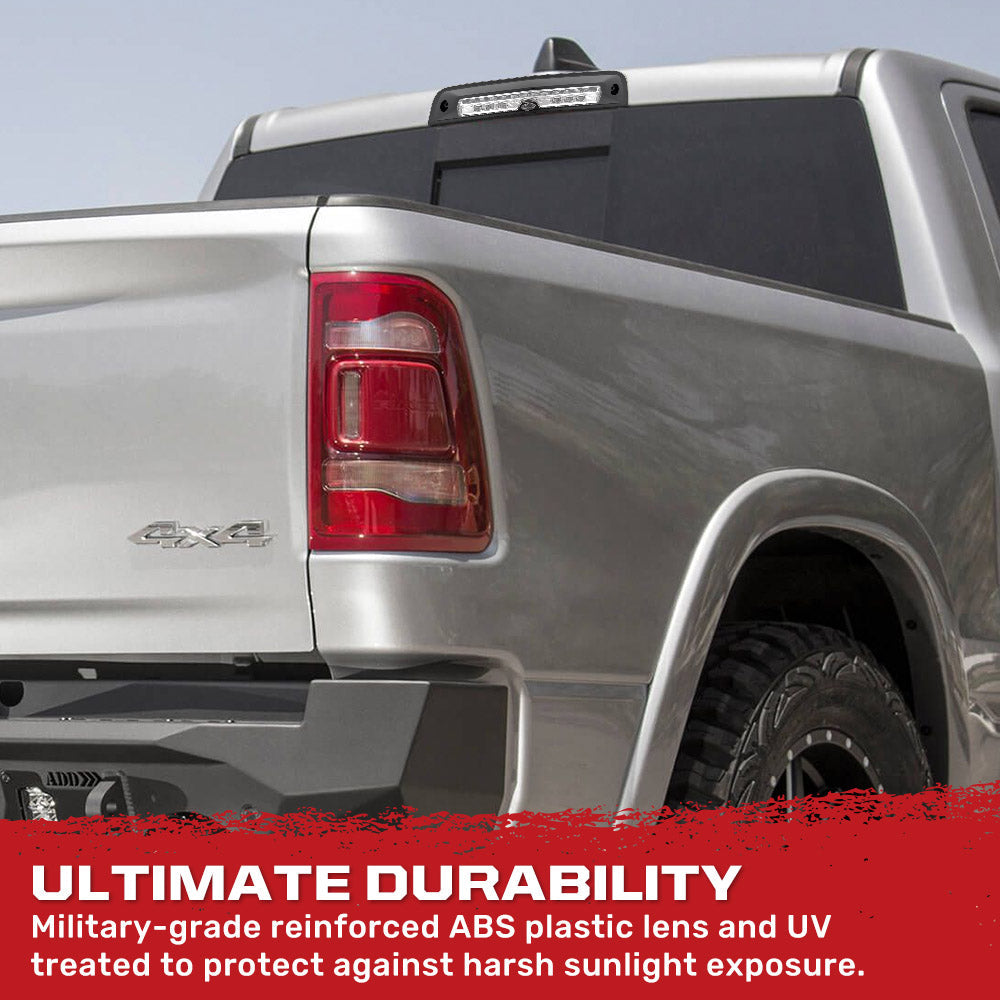 Recon Dodge 19-25 RAM 1500 Red LED 3rd Brake Light with Cargo Bed Camera and Clear Lens