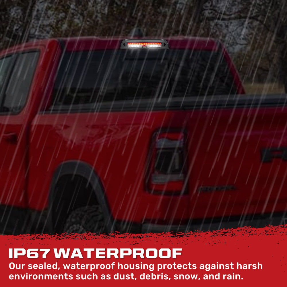 Recon Dodge 19-25 RAM 1500 Red LED 3rd Brake Light with Cargo Bed Camera and Clear Lens