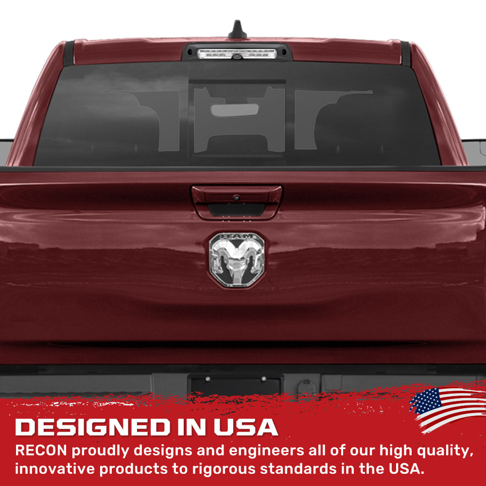 Recon Dodge 19-25 RAM 1500 Red LED 3rd Brake Light with Cargo Bed Camera and Clear Lens