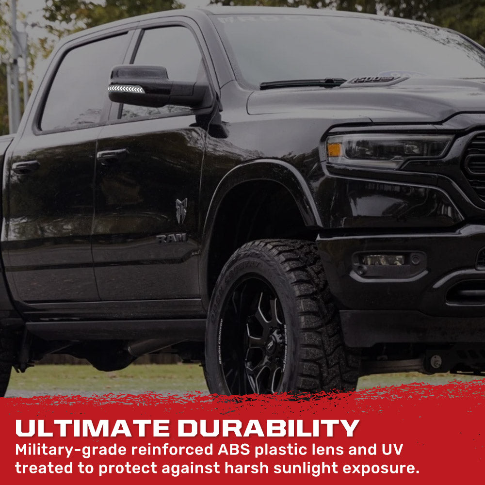 Dodge 19-24 RAM 1500 Side Mirror Lenses (2-Piece Set) Scanning LED Turn Signals - Multiple Lens & Colors