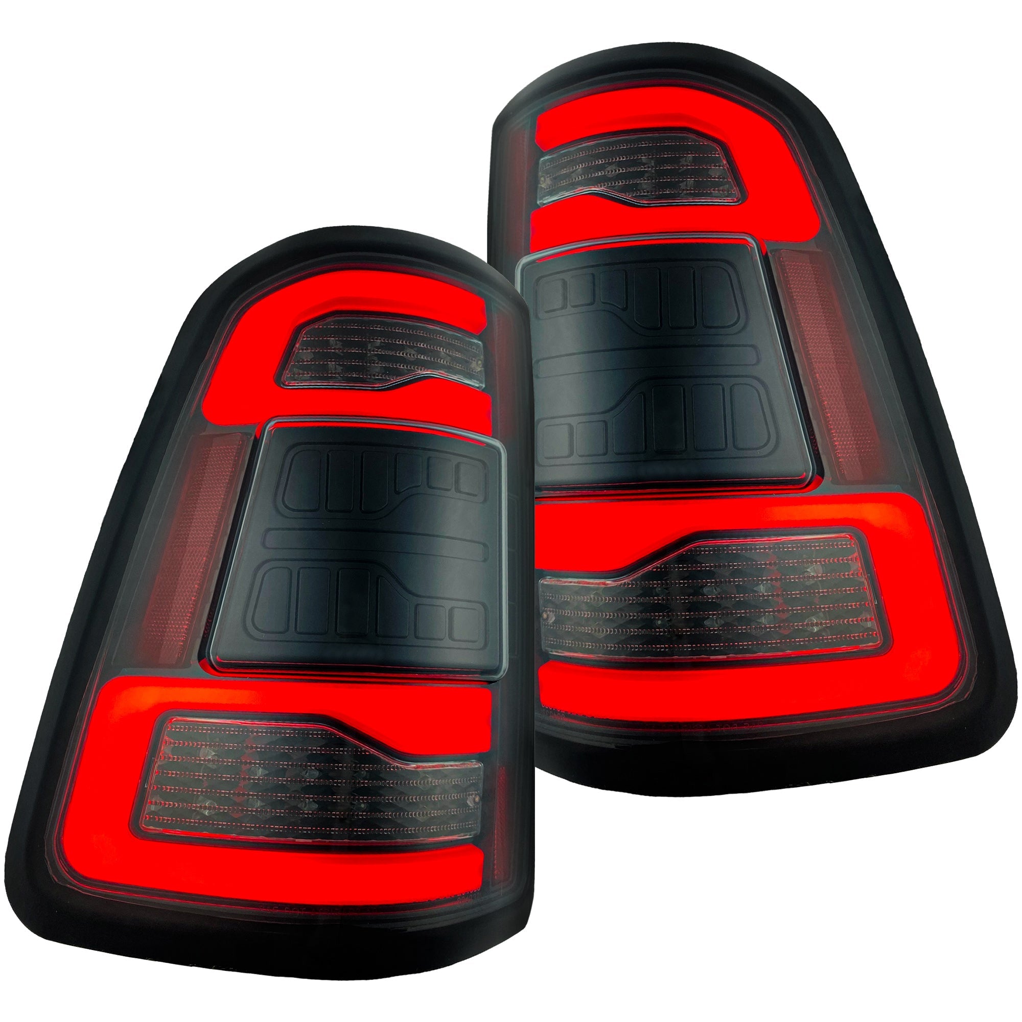 Dodge RAM 1500 19-23 Ultra Bright OLED Tail Lights w/ Scanning Red Turn Signals (Replaces OEM LED with BLIS) - Multiple Lens