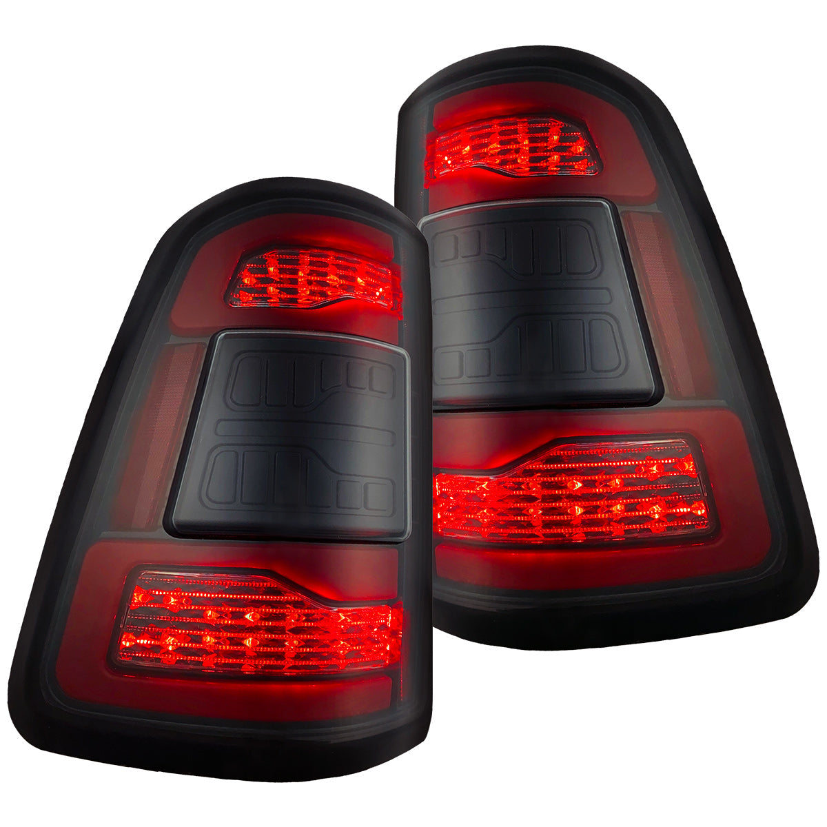 Dodge RAM 1500 19-23 Ultra Bright OLED Tail Lights w/ Scanning Red Turn Signals (Replaces OEM LED with *NO BLIS*) - Multiple Lens