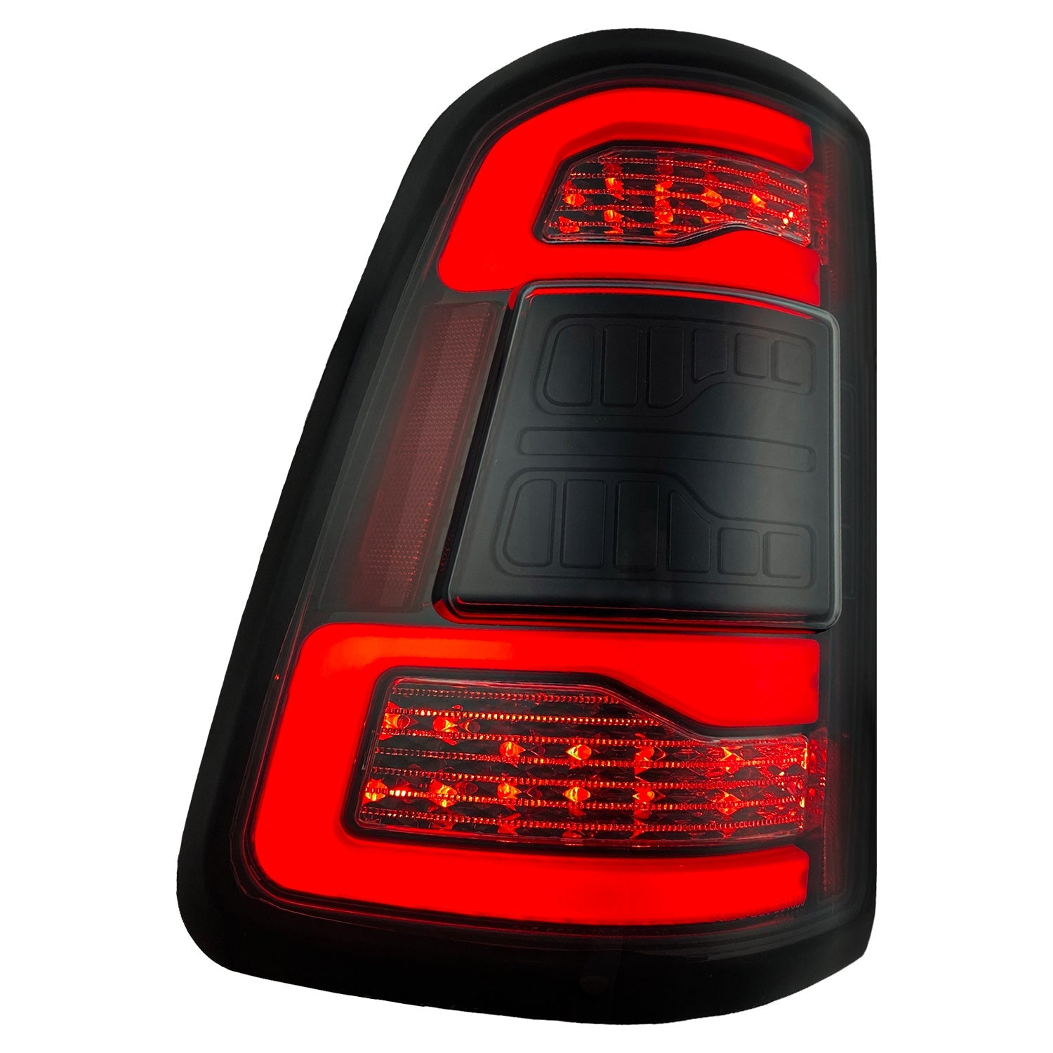 Dodge RAM 1500 19-23 Ultra Bright OLED Tail Lights w/ Scanning Red Turn Signals (Replaces OEM LED with BLIS) - Multiple Lens