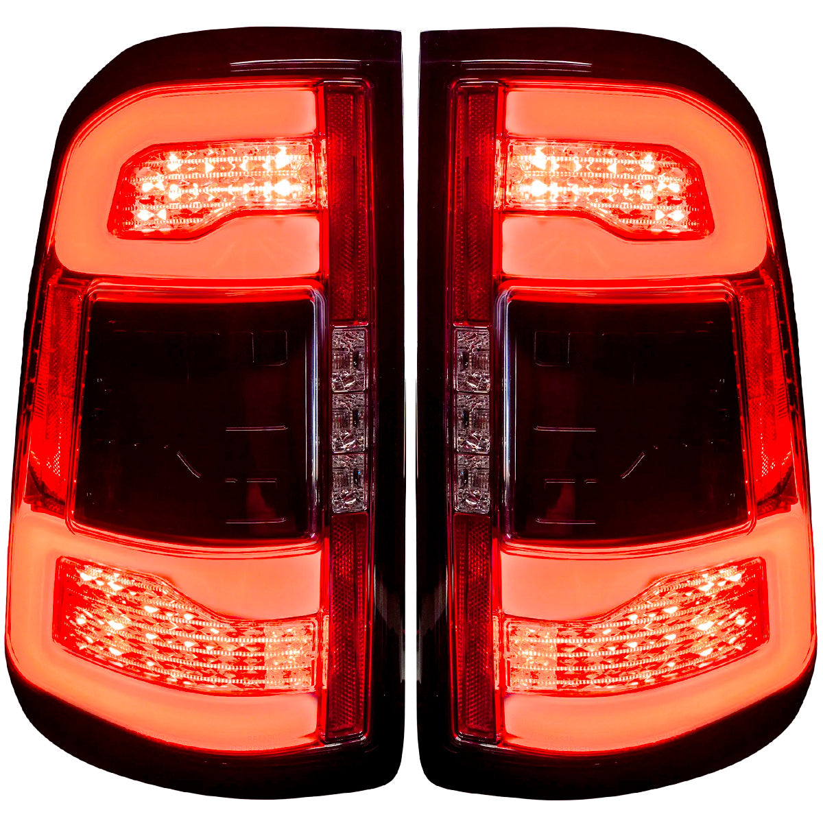Dodge RAM 1500 19-23 Ultra Bright OLED Tail Lights w/ Scanning Red Turn Signals (Replaces OEM LED with BLIS) - Multiple Lens
