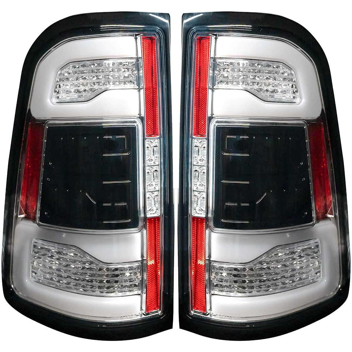 Dodge RAM 1500 19-23 Ultra Bright OLED Tail Lights w/ Scanning Red Turn Signals (Replaces OEM LED with *NO BLIS*) - Multiple Lens
