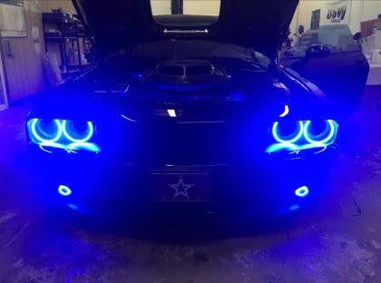 Oracle 15-23 Dodge Challenger Waterproof LED Fog Light Halo Kit - ColorSHIFT