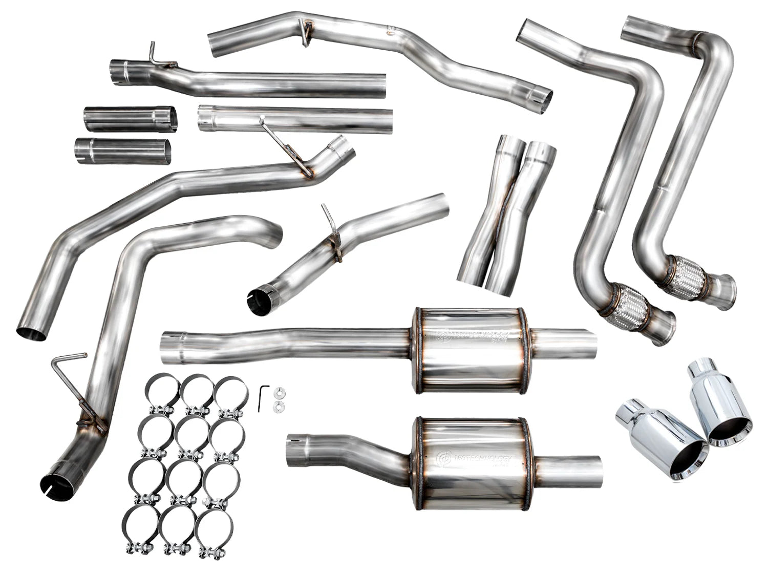AWE Tuning 2025+ RAM 1500 3.0TT Rebel 0FG Cat-Back Exhaust w/ Chrome Silver Tips