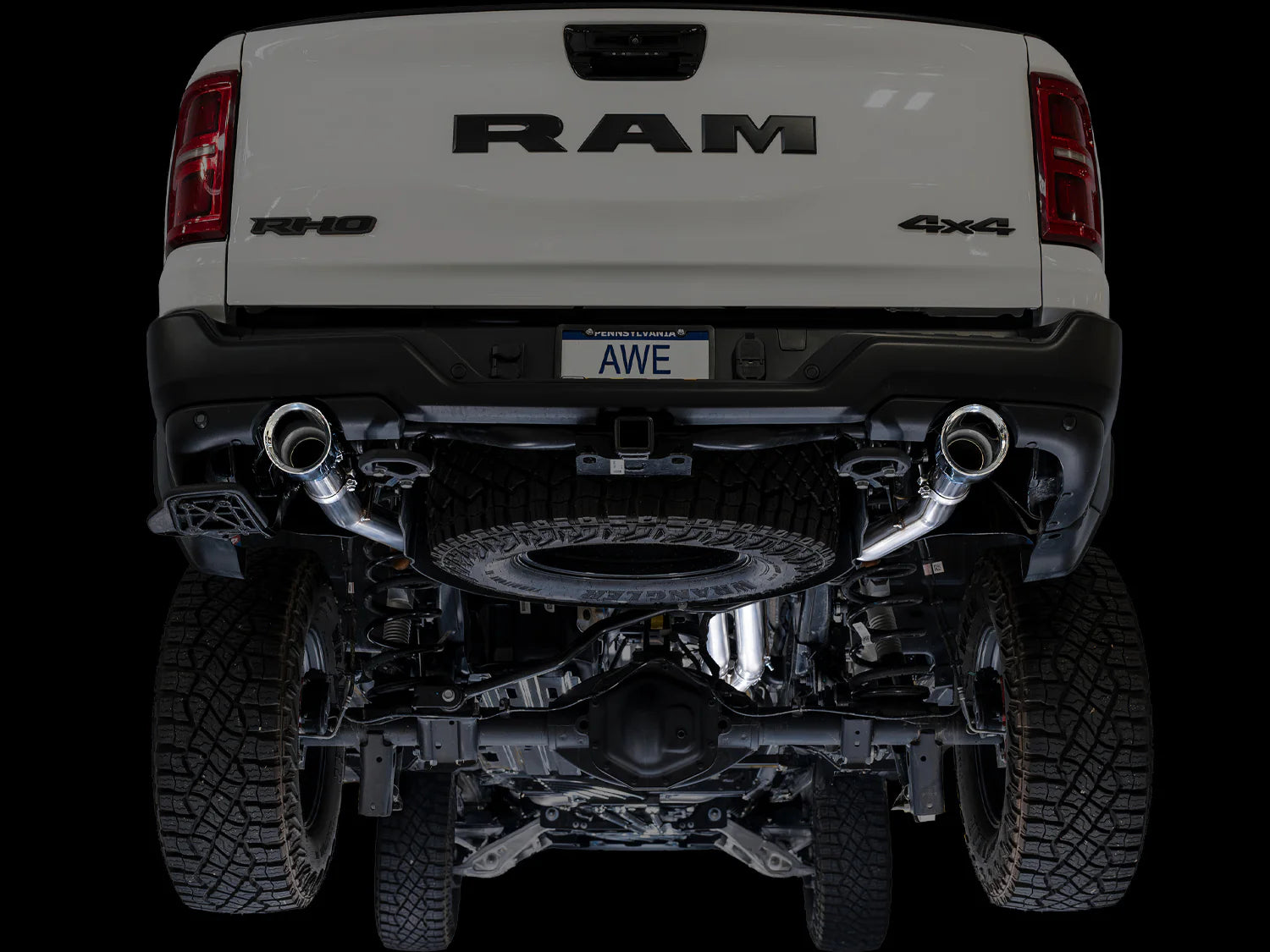 AWE 0FG Catback Exhaust for 2025+ RAM RHO Diamond Black Tips