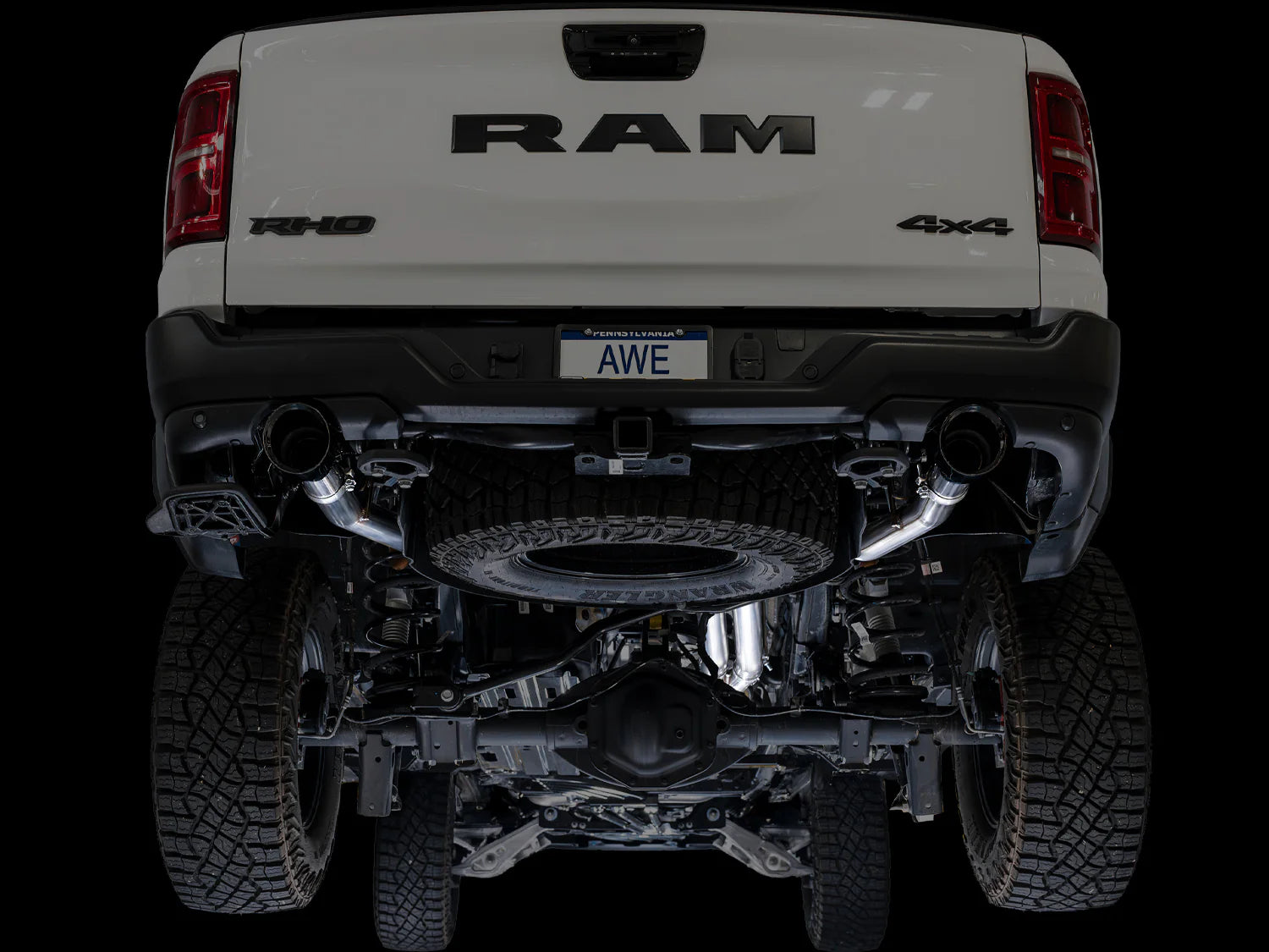 AWE 0FG Catback Exhaust for 2025+ RAM RHO Diamond Black Tips