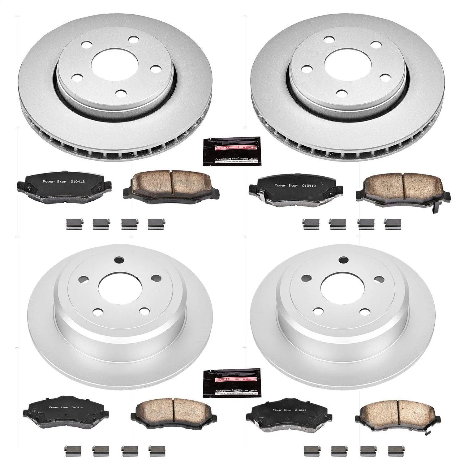 PowerStop 07-17 Jeep Wrangler Front & Rear Z17 Evolution Geomet Coated Brake Kit