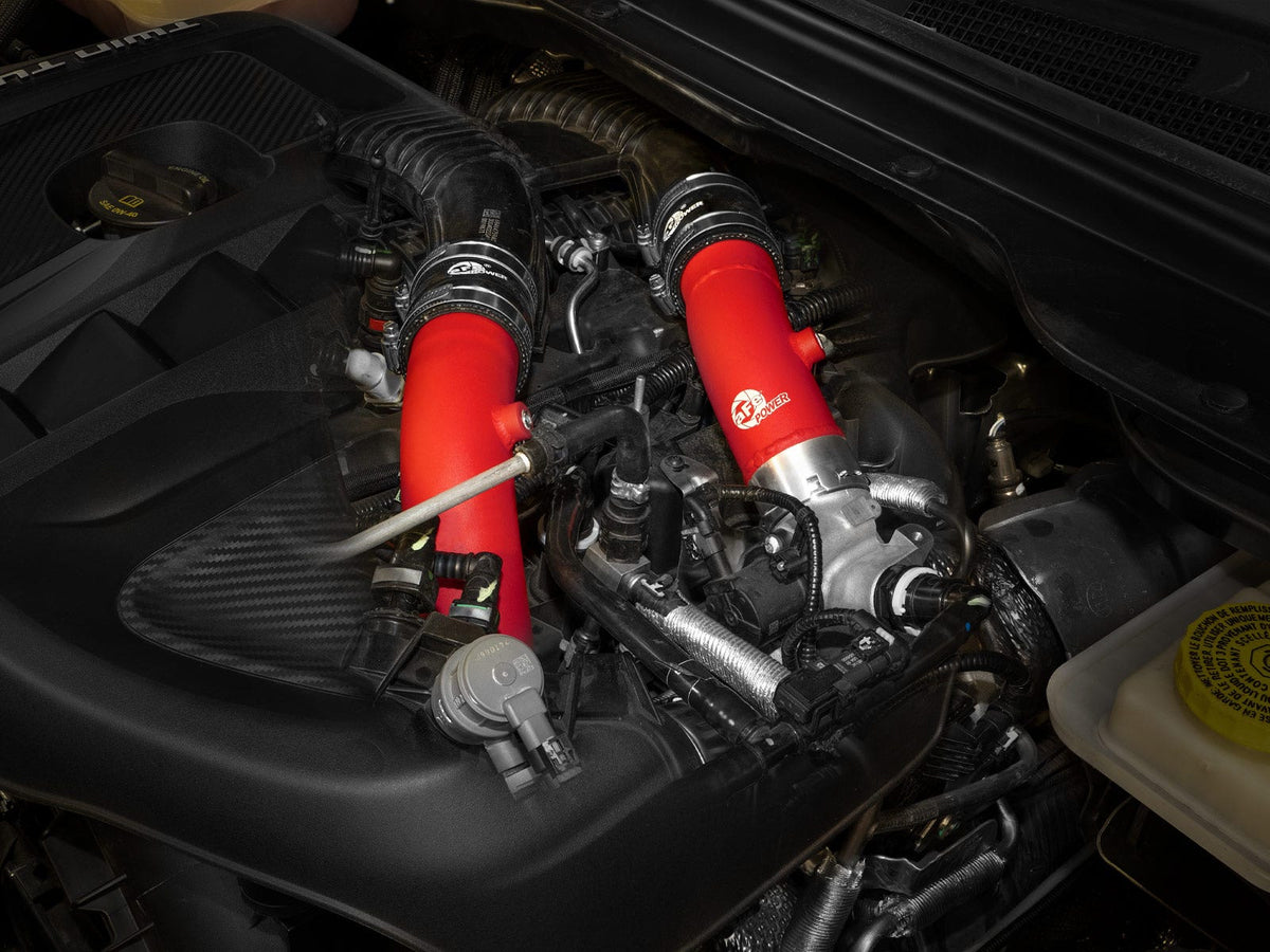 aFe BladeRunner Aluminum Hot and Cold Charge Pipe Kit Red 2025-2027 Ram RHO