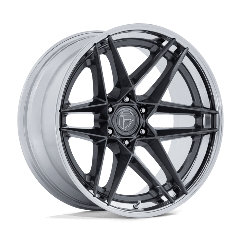 Fuel Flight Gloss Gun Metal W Chrome Lip Wheel 6x139.7