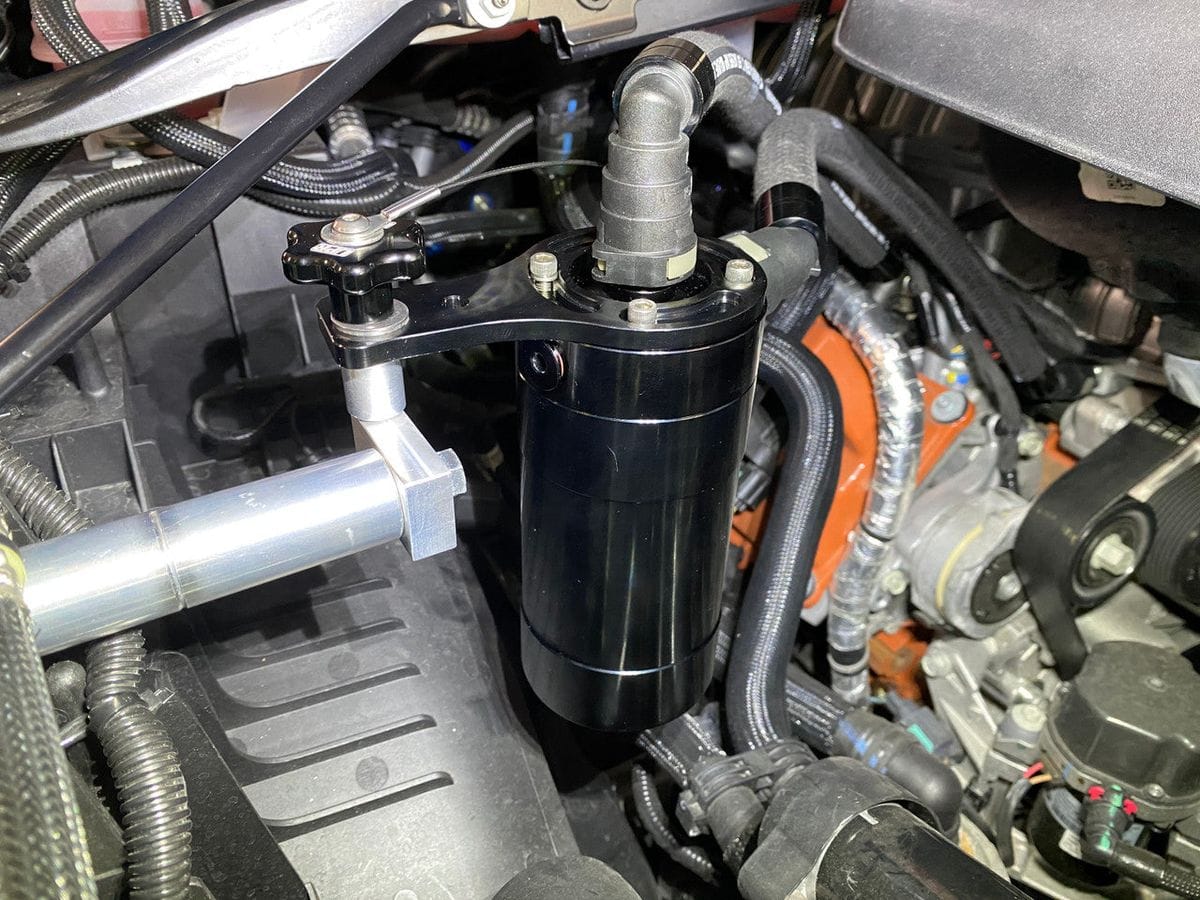 UPR Plug N Play™ Fender Mount Oil Catch Can (fits 21-23 Dodge RAM TRX 6.2L)