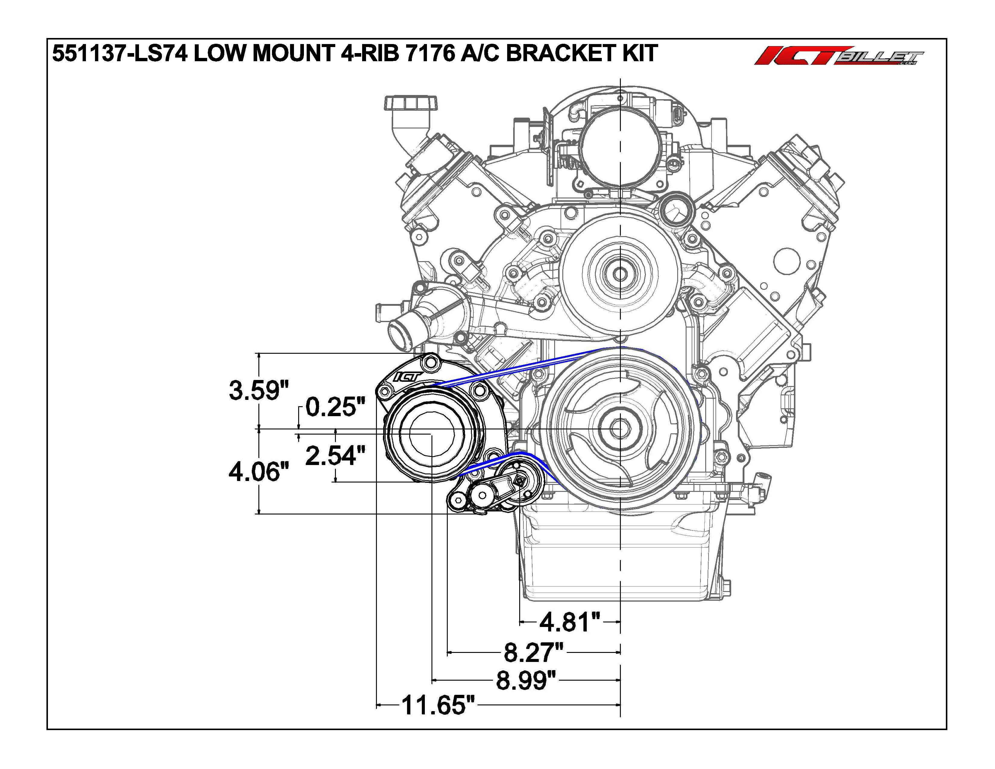 ICT Billet LS Truck OEM Location Alternator / Power Steering Bracket LQ4 LQ9 4.8L 5.3L 6.0L