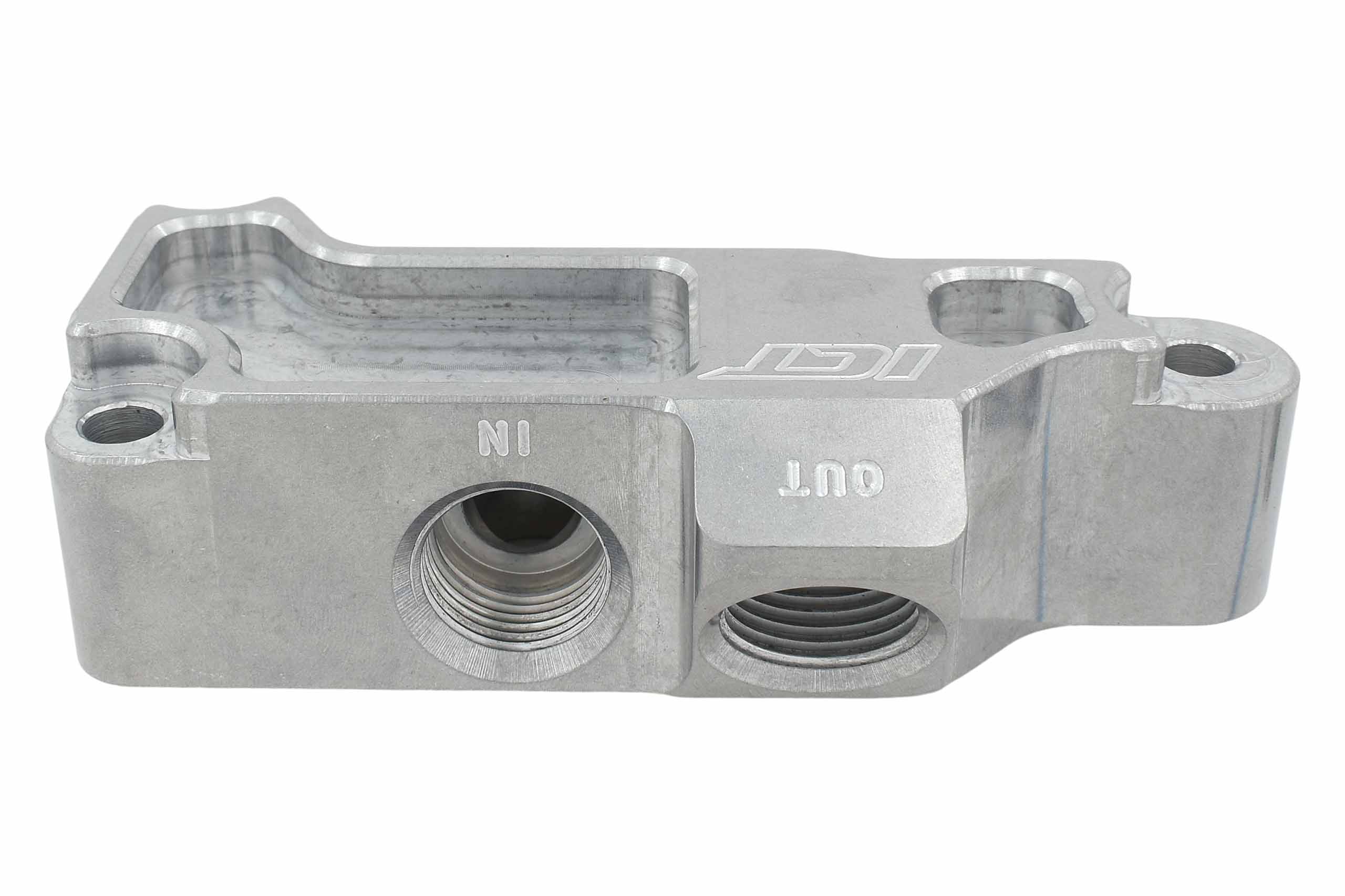 ICT Billet LS Remote Oil Filter Adapter for Front Sump Sheet Metal Oil Pan
