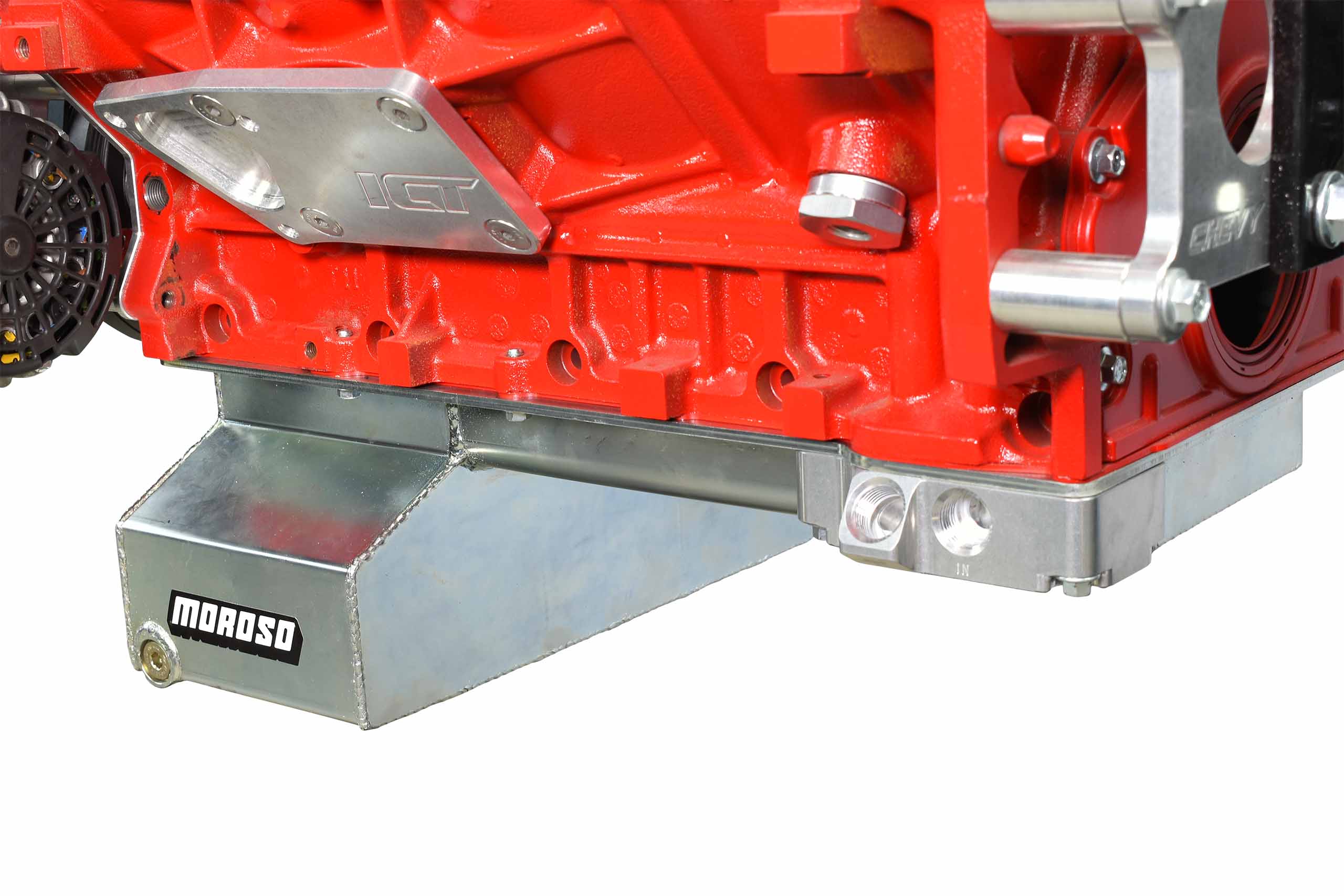 ICT Billet LS Remote Oil Filter Adapter for Front Sump Sheet Metal Oil Pan