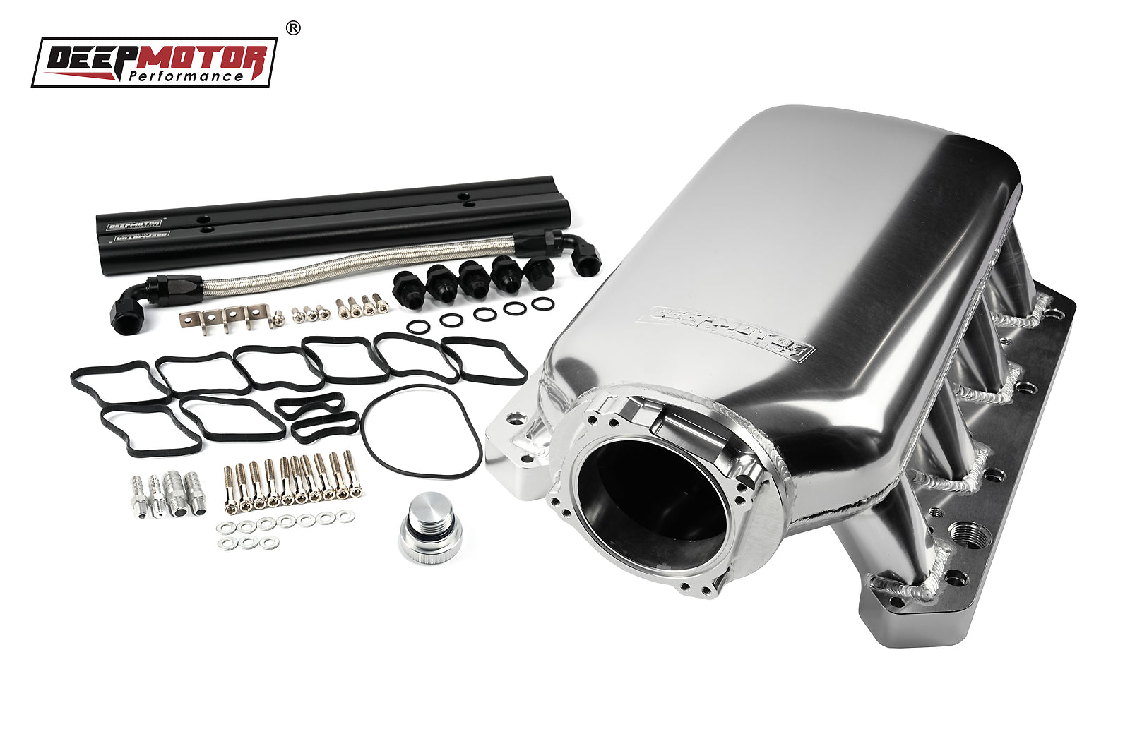 Deepmotor 90mm Big Volume 9.6L Intake Manifold Fuel Rail for Hemi Gen III Silver
