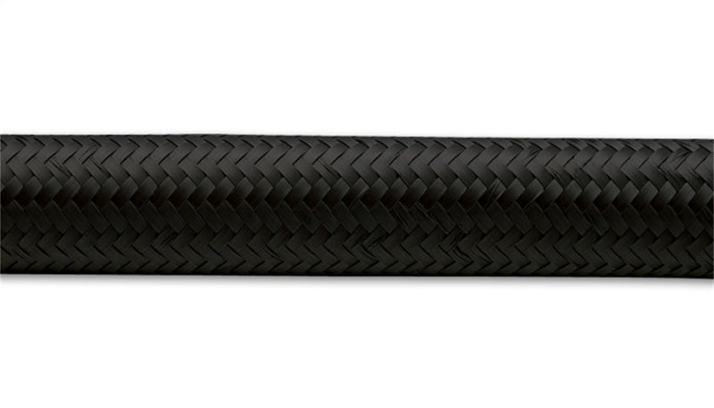 Vibrant -6 AN Black Nylon Braided Flex Hose (50 foot roll)